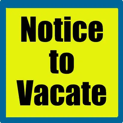 NOTICE TO VACATE